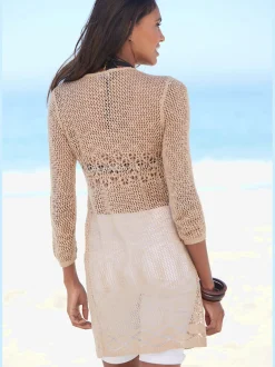 Veste en tricot cardigan motif ajouré
