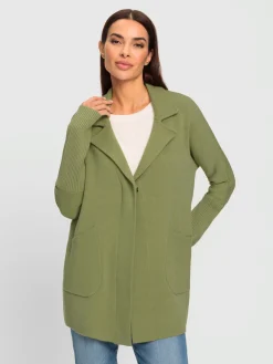 Veste en tricot col à revers élégant