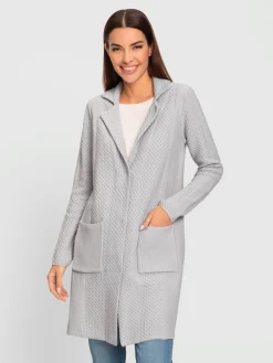 Veste en tricot fil argenté brillant couleur argenté