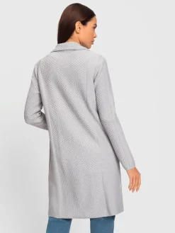 Veste en tricot fil argenté brillant couleur argenté