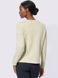 Veste en tricot fil brillant couleur or