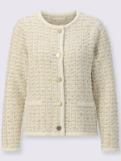 Veste en tricot fil brillant couleur or