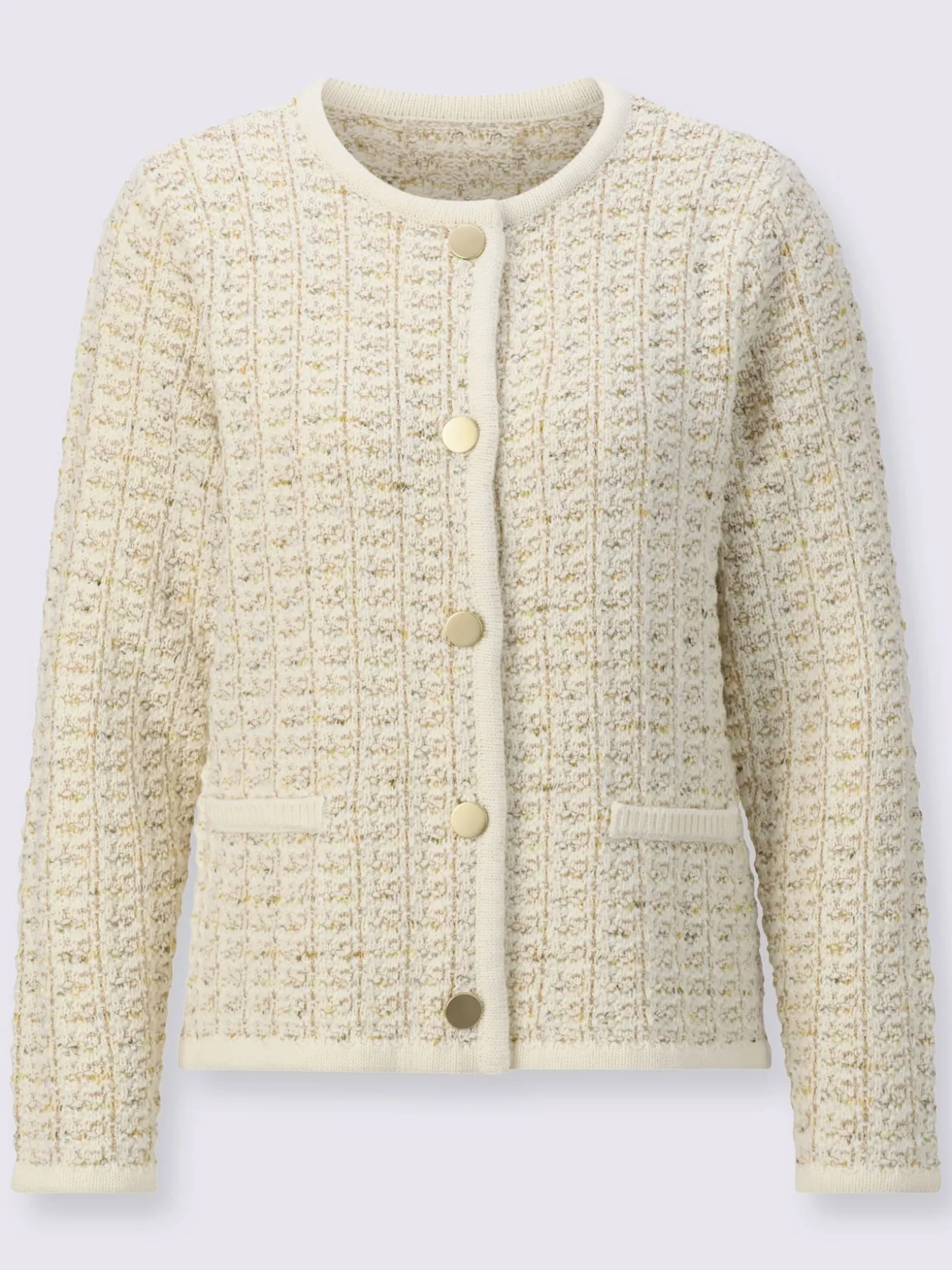 Veste en tricot fil brillant couleur or