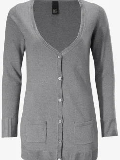 Veste en tricot fin basique incontournable, détails côtelés tendance