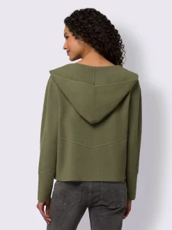 Veste en tricot fin capuche tendance