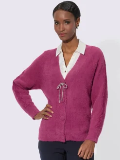 Veste en tricot fin encolure en v dégagée