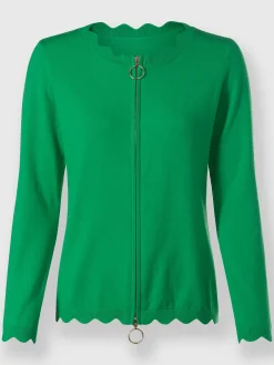 Veste en tricot fin glissière double-sens