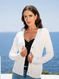 Veste en tricot fin mélange doux de viscose et de coton