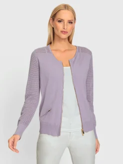 Veste en tricot fin motif tricot ajouré tendance