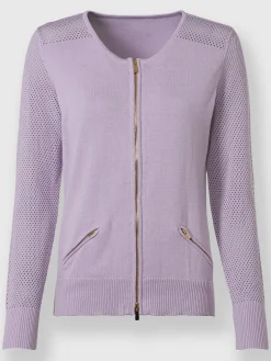 Veste en tricot fin motif tricot ajouré tendance