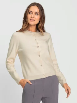 Veste en tricot fin petites pierres brillantes fantaisie
