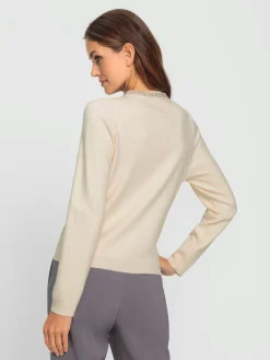 Veste en tricot fin petites pierres brillantes fantaisie