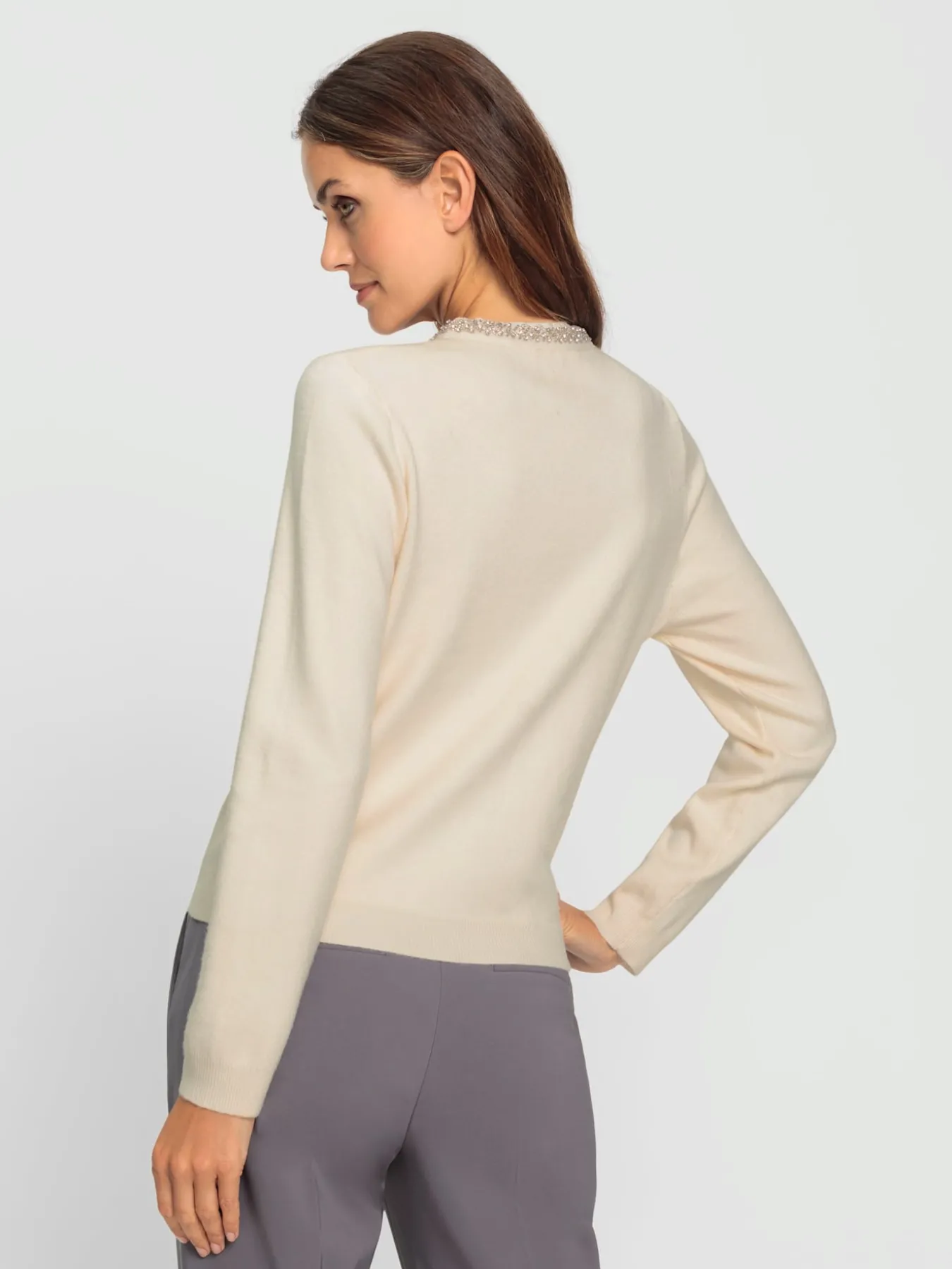 Veste en tricot fin petites pierres brillantes fantaisie
