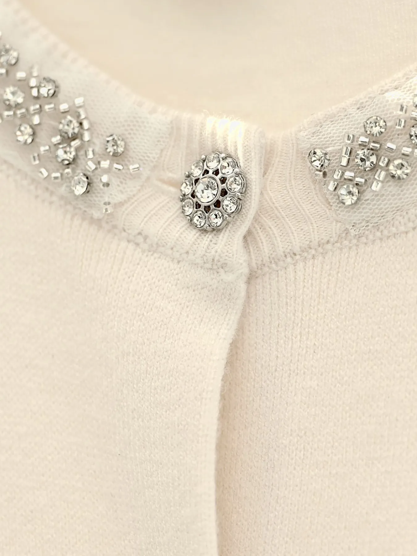 Veste en tricot fin petites pierres brillantes fantaisie