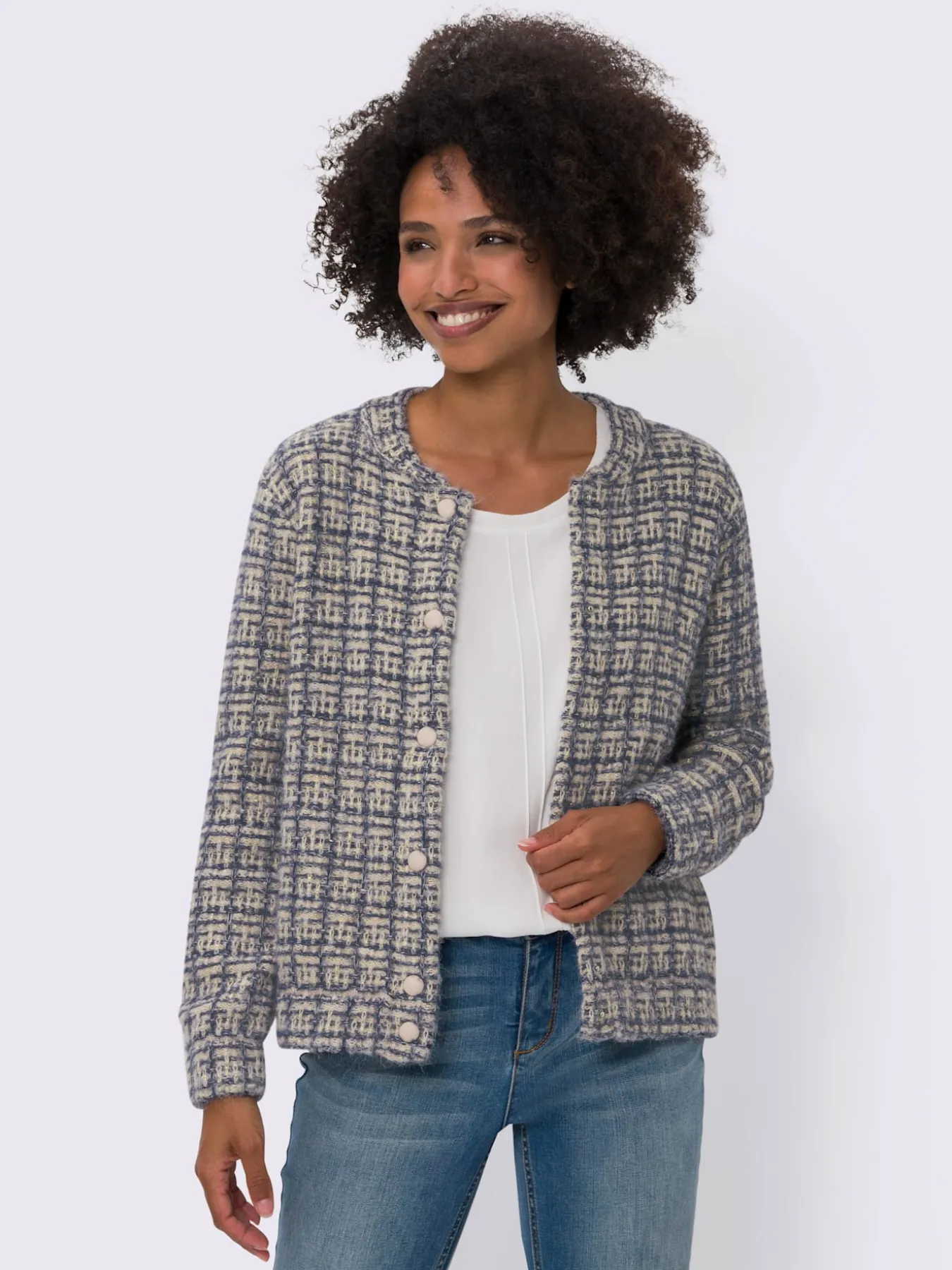 Veste en tricot forme blouson tendance