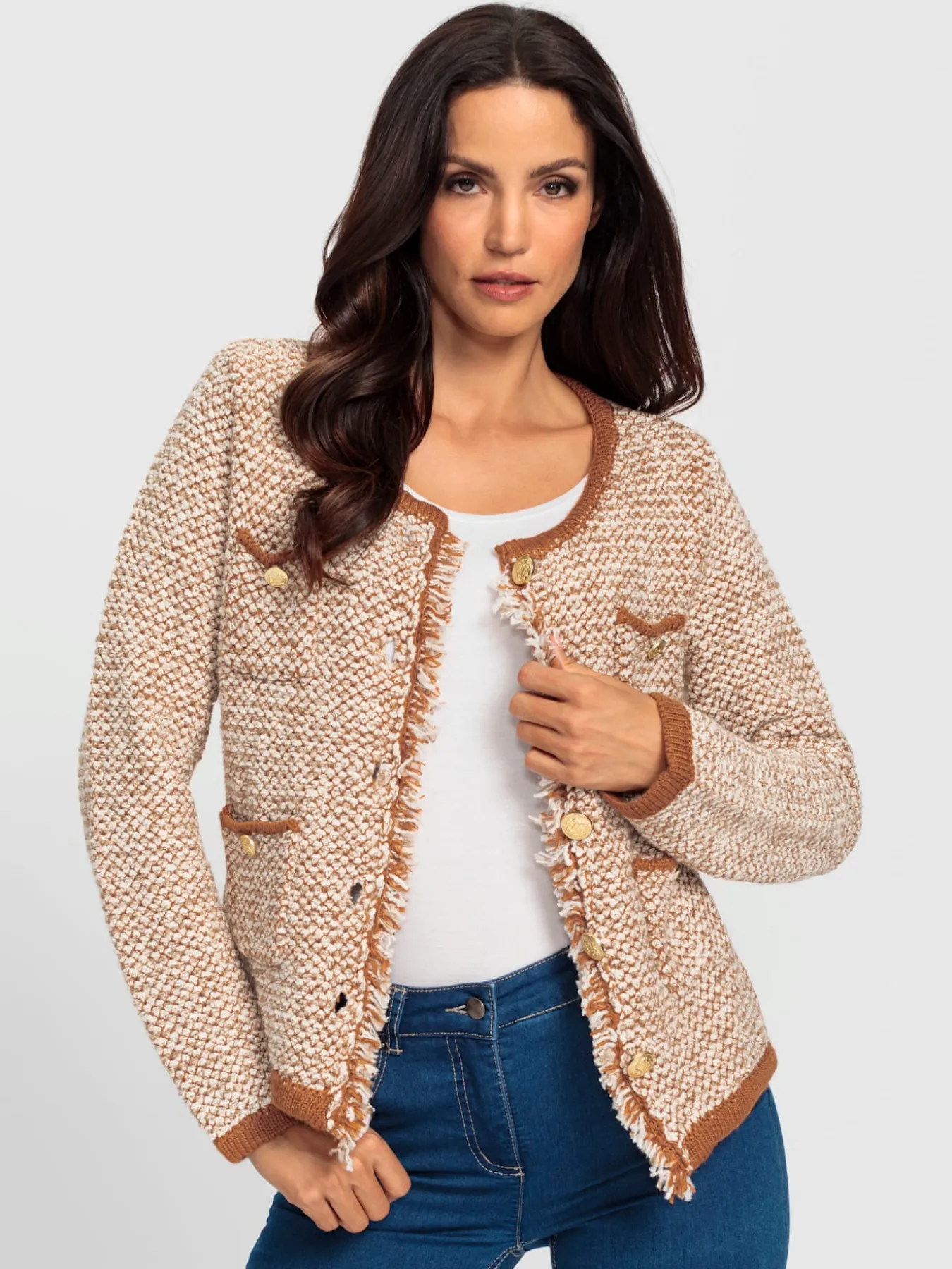 Veste en tricot franges tendance