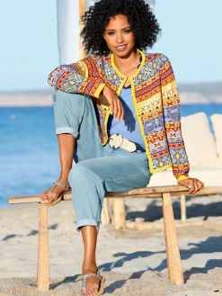 Veste en tricot jacquard motif jacquard original