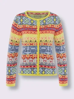 Veste en tricot jacquard motif jacquard original