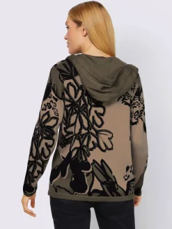 Veste en tricot jacquard joli jacquard à l'aspect animal