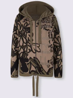 Veste en tricot jacquard joli jacquard à l'aspect animal