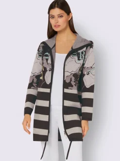 Veste en tricot jacquard mélange de viscose doux