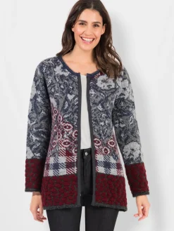 Veste en tricot jacquard joli motif jacquard