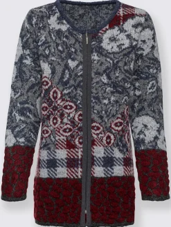 Veste en tricot jacquard joli motif jacquard