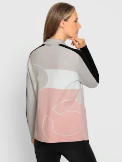 Veste en tricot jacquard motif patchwork