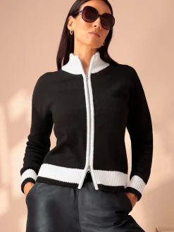 Veste en tricot joli aspect contrasté