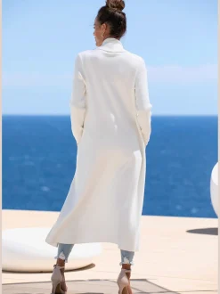 Veste en tricot long manteau en tricot en mélange de viscose