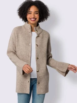 Veste en tricot manches à volants tendance