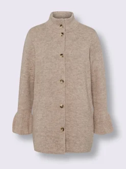 Veste en tricot manches à volants tendance