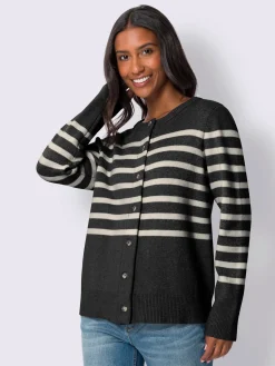 Veste en tricot motif à rayures exclusif