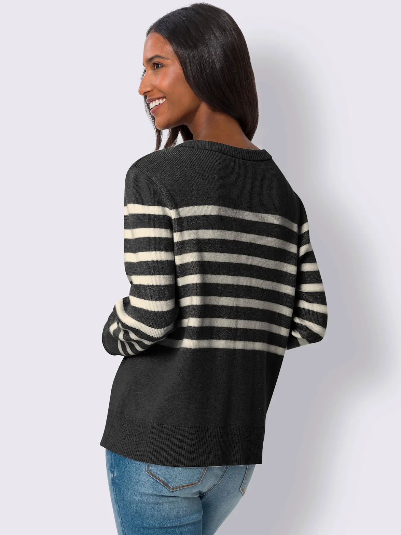 Veste en tricot motif à rayures exclusif