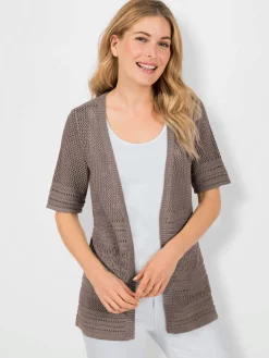 Veste en tricot motif ajouré léger