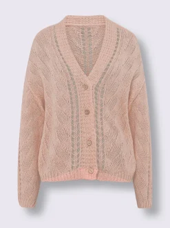 Veste en tricot motif tricoté avec partie ajourée devant