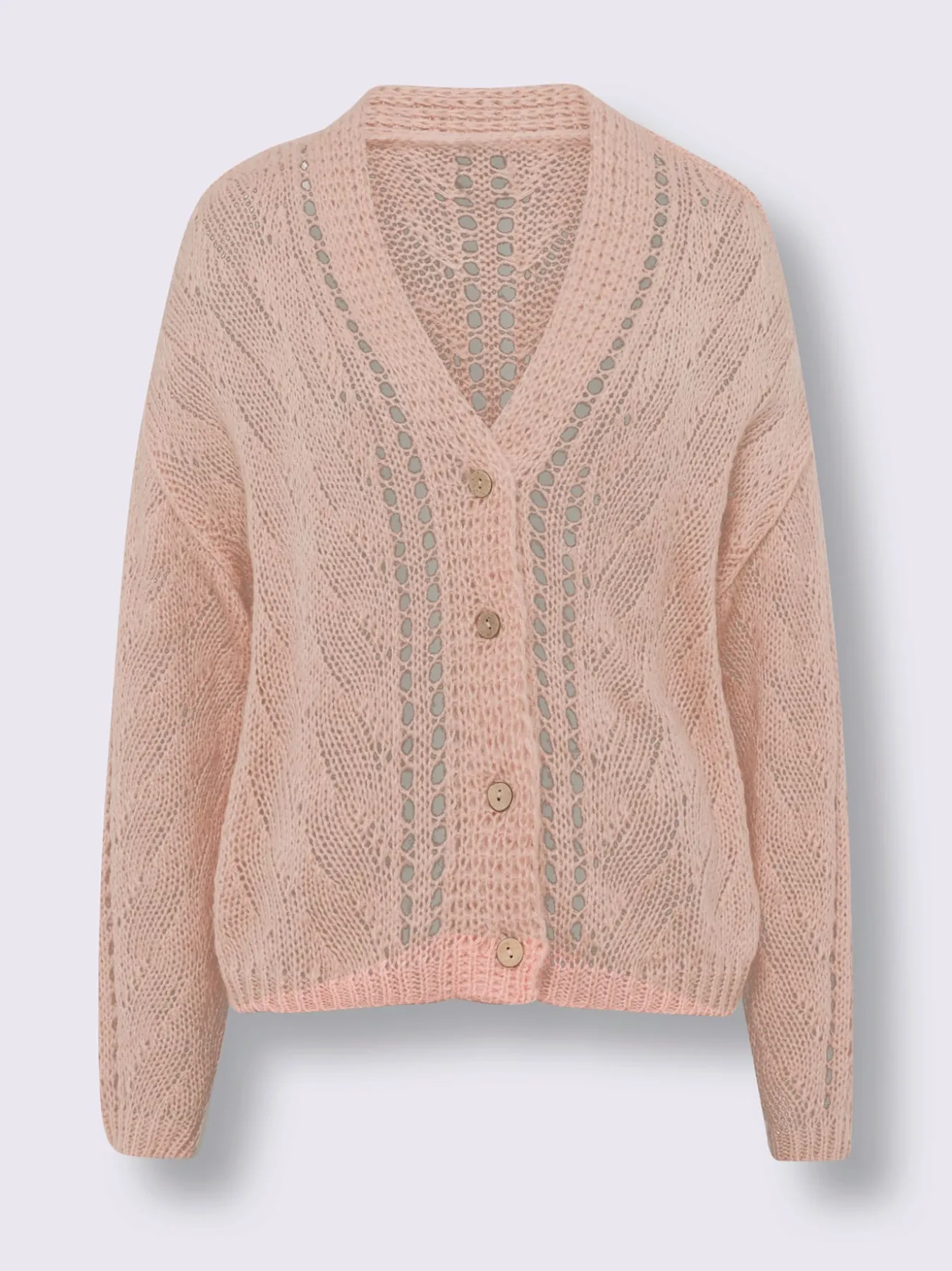 Veste en tricot motif tricoté avec partie ajourée devant