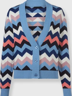 Veste en tricot motif zigzag tendance