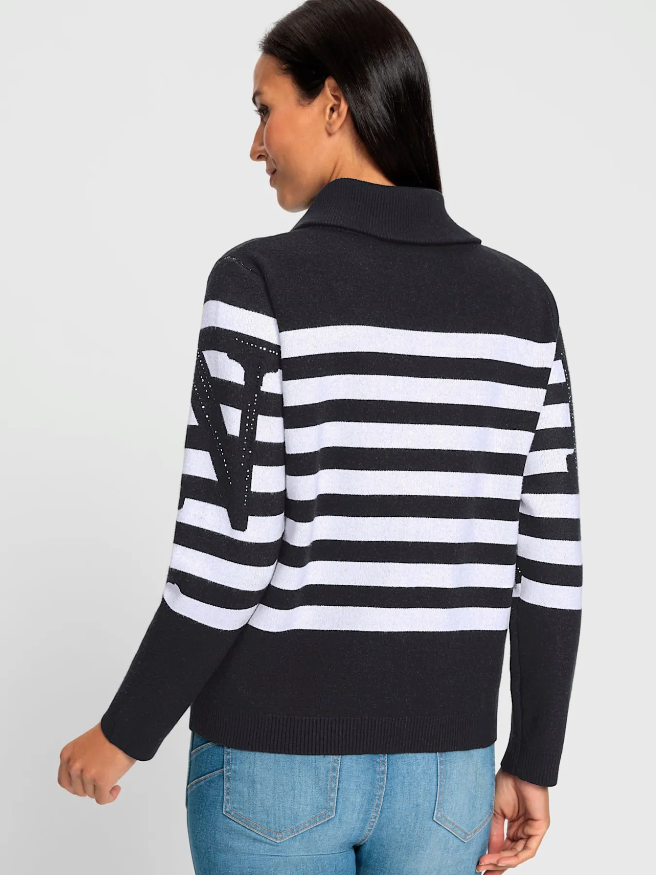Veste en tricot pierres brillantes fantaisie