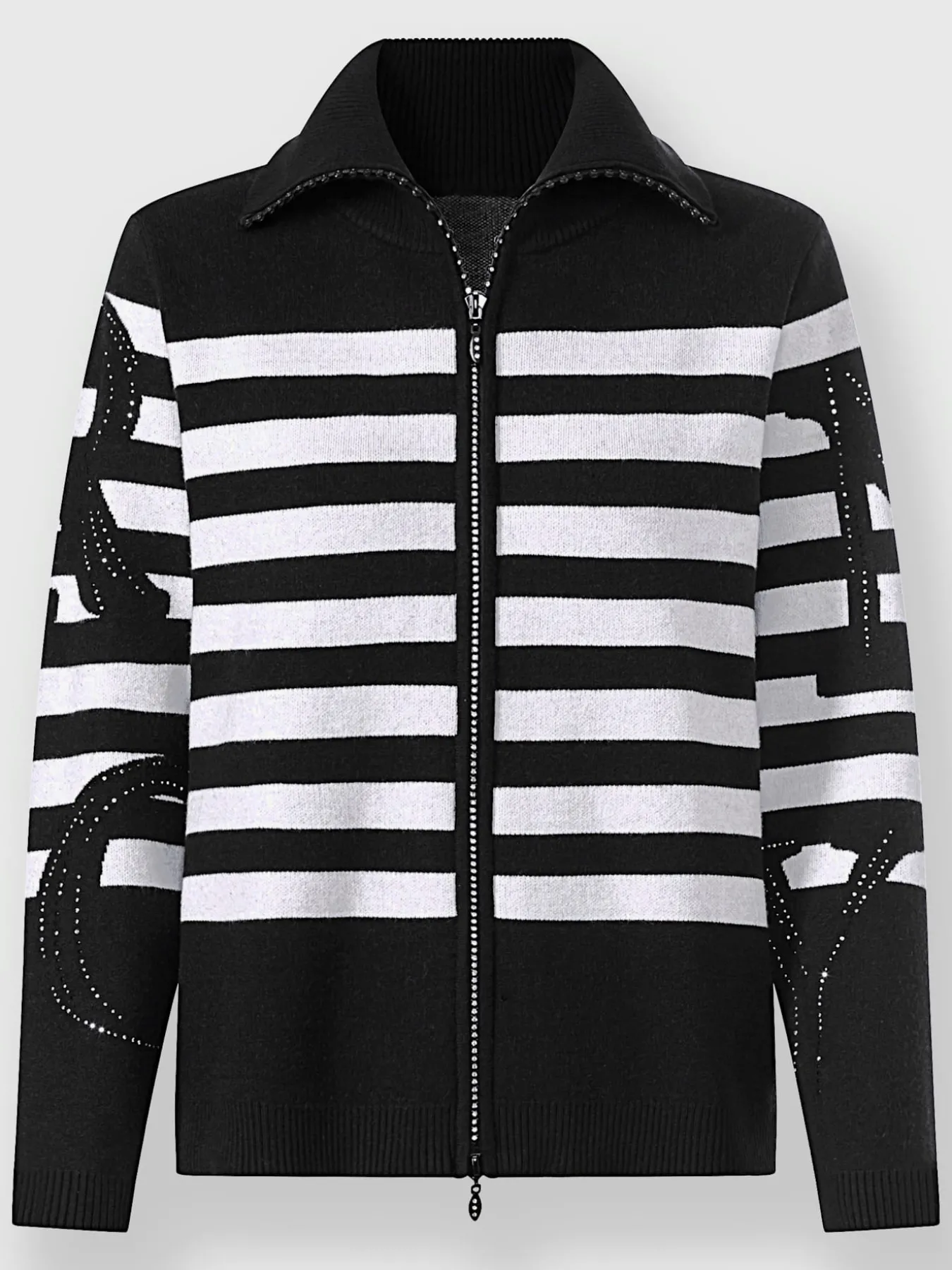 Veste en tricot pierres brillantes fantaisie