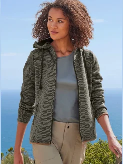Veste en tricot polaire avec capuche