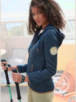 Veste en tricot polaire avec capuche