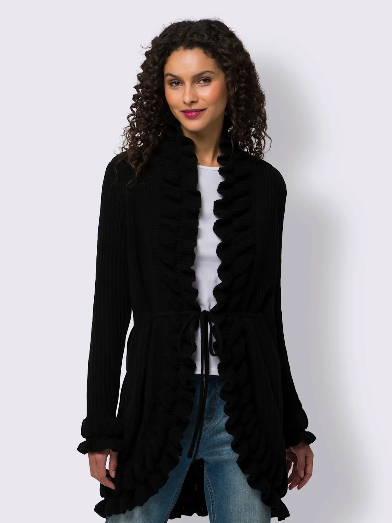 Veste en tricot superbe mélange de motifs tricotés