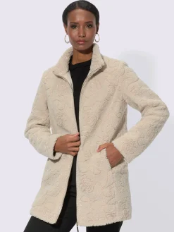 Veste imitation fourrure coupe en a affinante