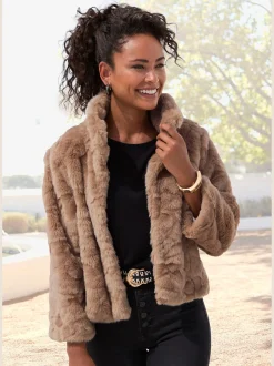 Veste imitation fourrure veste courte tendance