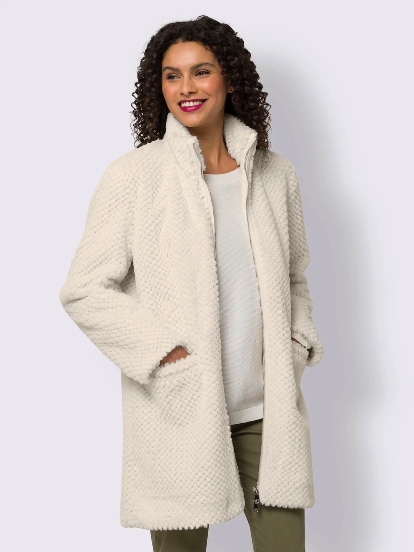 Veste imitation fourrure imitation fourrure douce