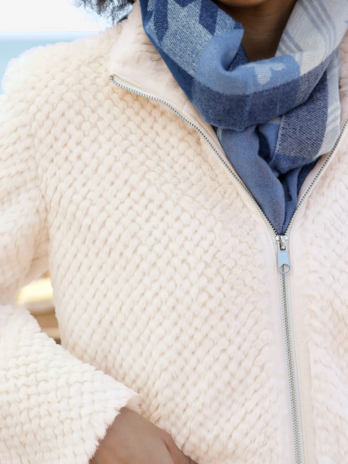 Veste imitation fourrure imitation fourrure douce