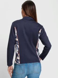 Veste légère empiècements contrastés pour une silhouette affinée