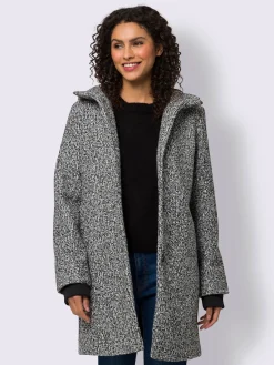 Veste longue aspect laine