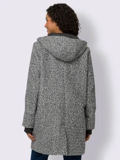 Veste longue aspect laine